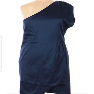 Women's Newport News Blue Dress Size 22 one shoulder party dress
